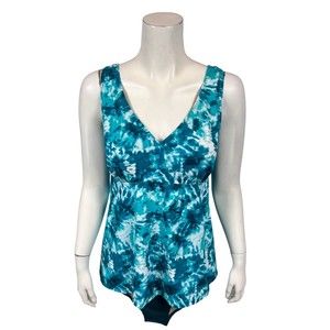 Kim Gravel x Swimsuits For All Flowy Tankini and Brief Set Tahiti Tye Dye Size 6